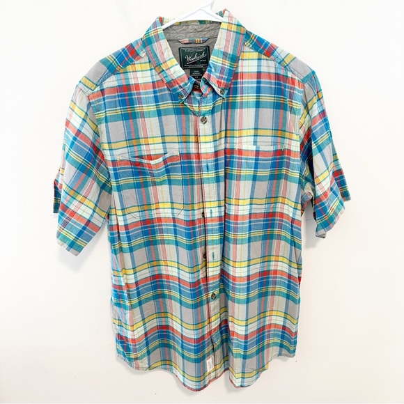 Woolrich Other - Woolrich Plaid Outdoor Aventure Hiking Short Sleeve Button Down Shirt